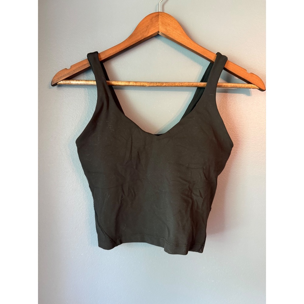 Lululemon Align Tank Top Black Nulu Yoga Crop Built-in Bra Size 6